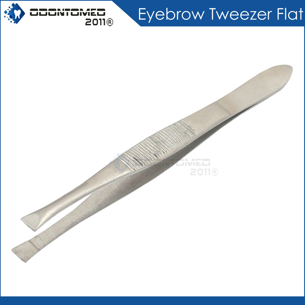 3 Pack Stainless Steel Flat Tweezers - High Gloss Precision Grooming Tools
