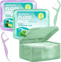 Twin Line Dental Floss Picks 400 Count - Mint & Lime Flossers for Oral Hygiene