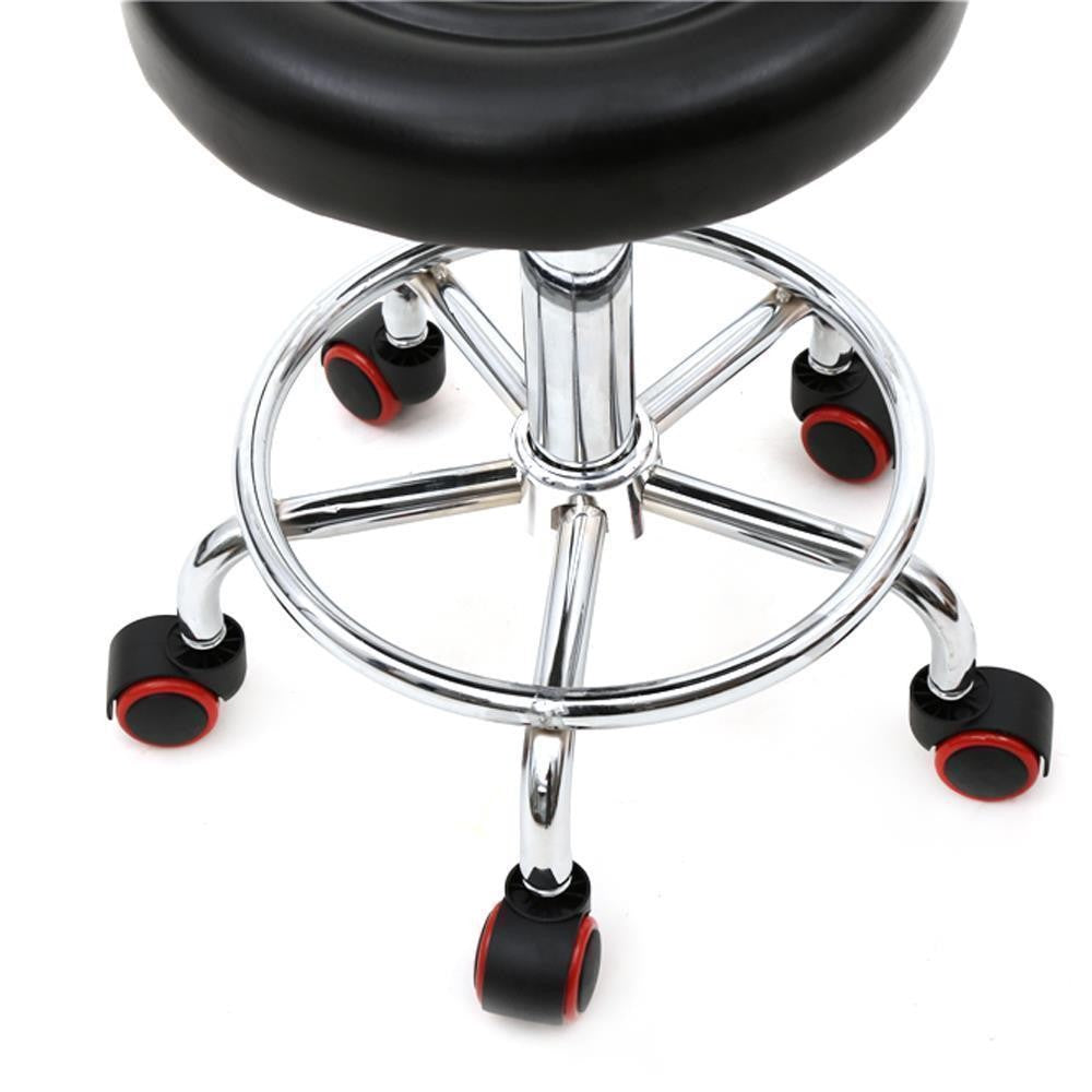 PU Leather Salon & Barber Swivel Stool with Backrest - Adjustable Office Chair
