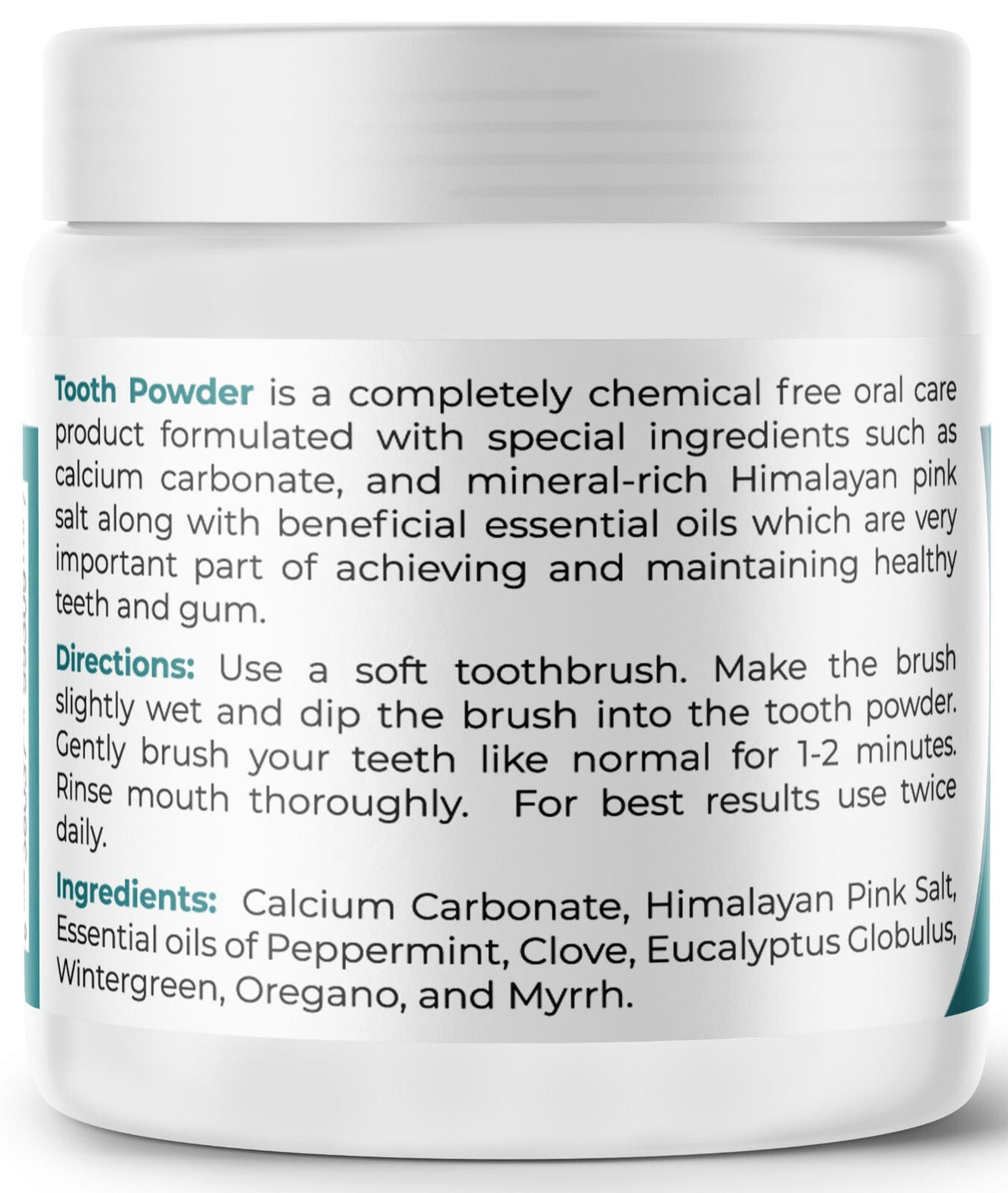 Natural Remineralizing Tooth Powder 10 oz - Oral Care for Healthy Teeth and Gums