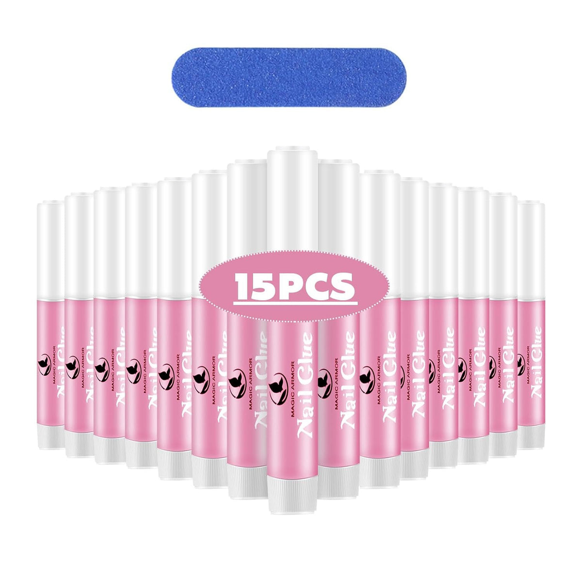 15PCS Professional Nail Tip Glue Set for Acrylic & Fake Nails