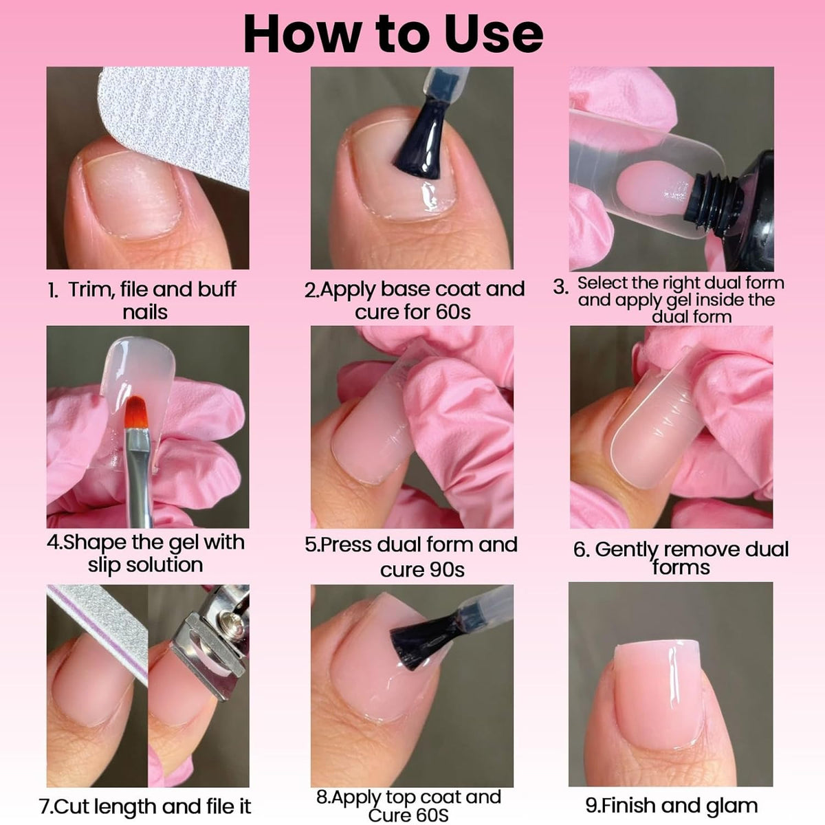 Polygel Toenail Kit with Dual Forms & Long-Lasting Gel for Natural Nails