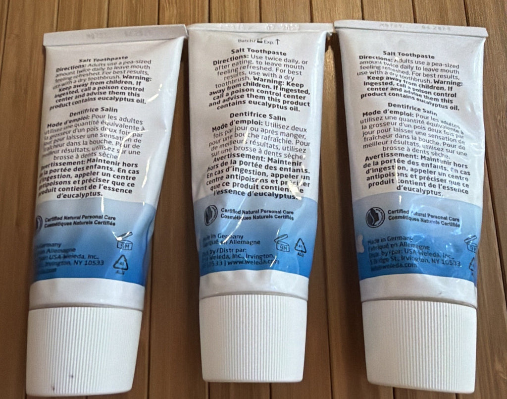 Natural Salt Toothpaste 2.5 Fl Oz - Pack of 6, Dented Tubes, New