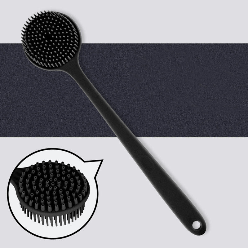 Silicone Back Scrubber Long Handle Shower Body Brush for Men & Women