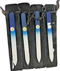 Set of 4 Czech Blue Tempered Crystal Nail Files with Hologram & Serial Number