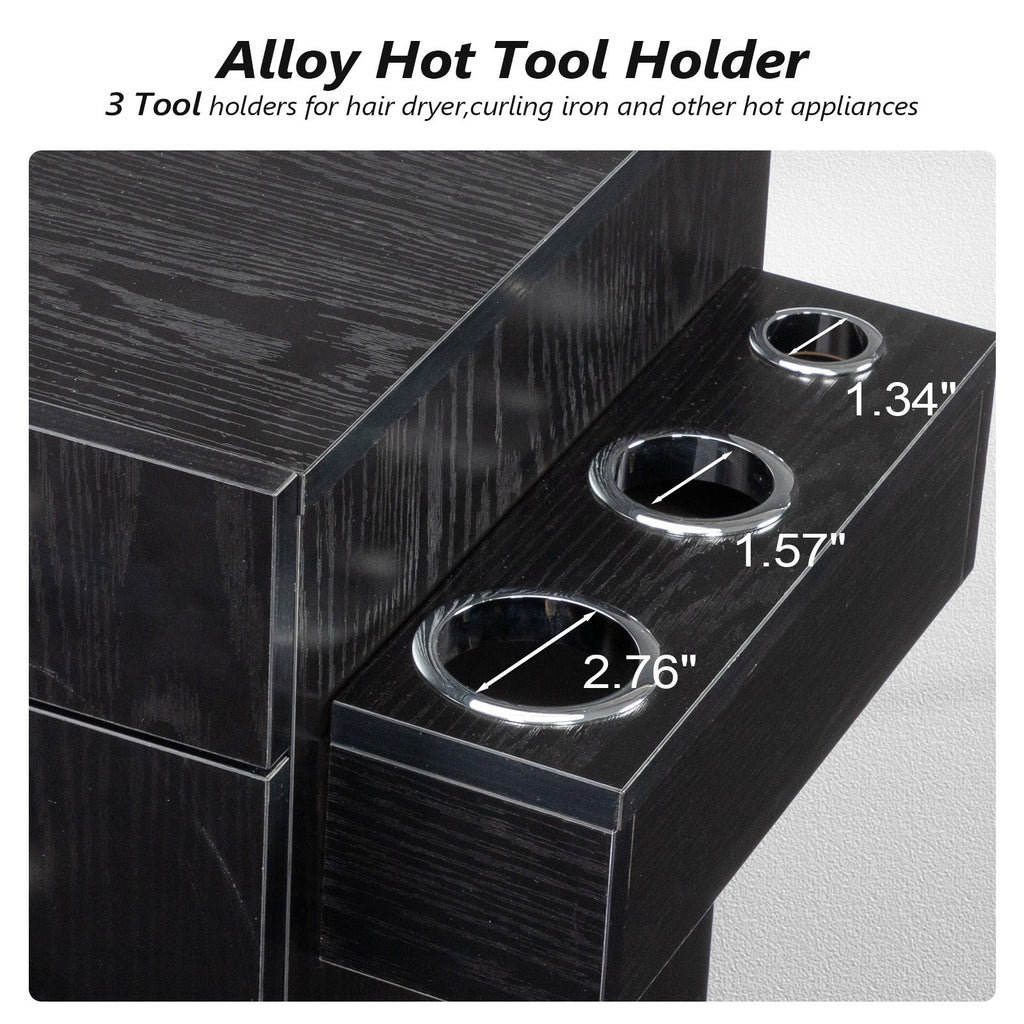 Salon Storage Cart with Lockable Wheels & Adjustable Shelves for Spas