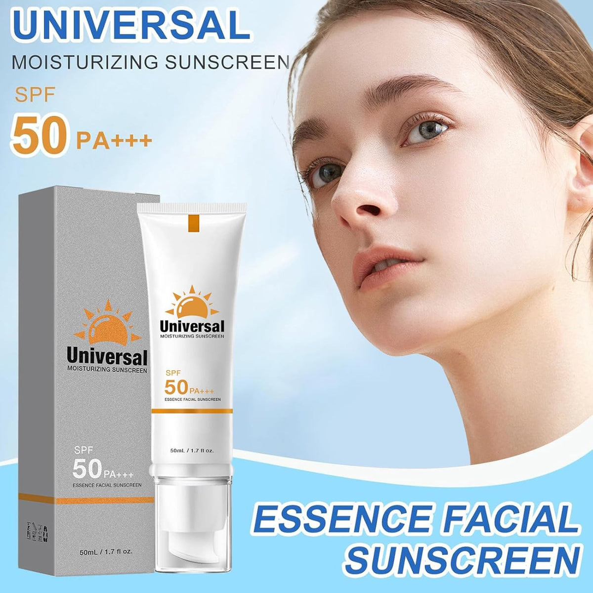 Tinted Sunscreen for Face SPF 50+ Hydrating UV Protection No White Cast
