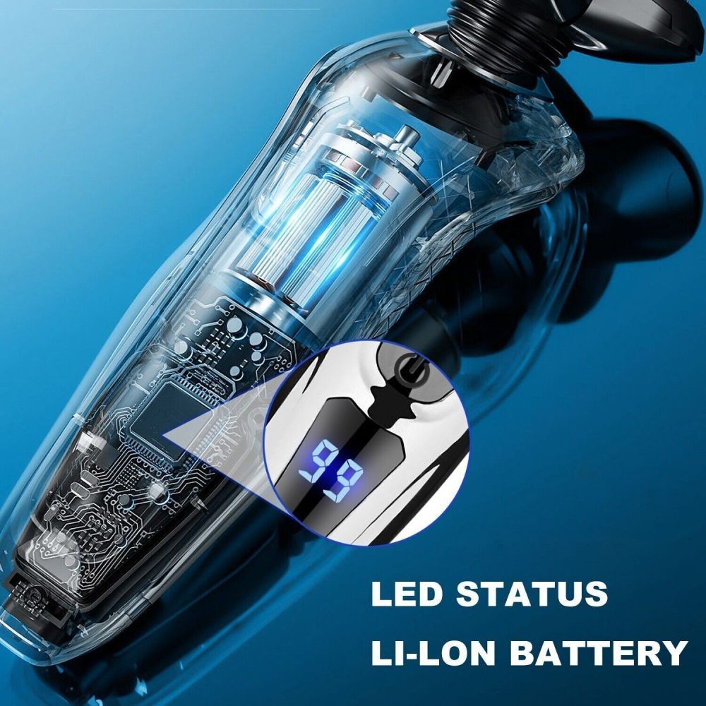 4D Rotary Electric Shaver for Bald Head & Beard Trimming Wet Dry Rechargeable