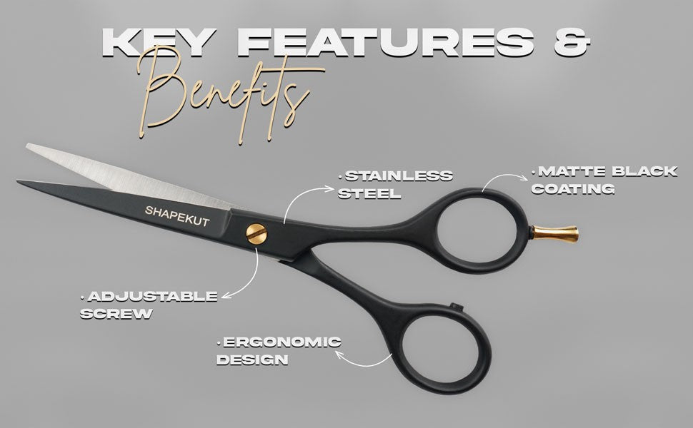 6.5 Inch Hair Cutting Scissors for Barbers and Home Use - Professional Hair Shears