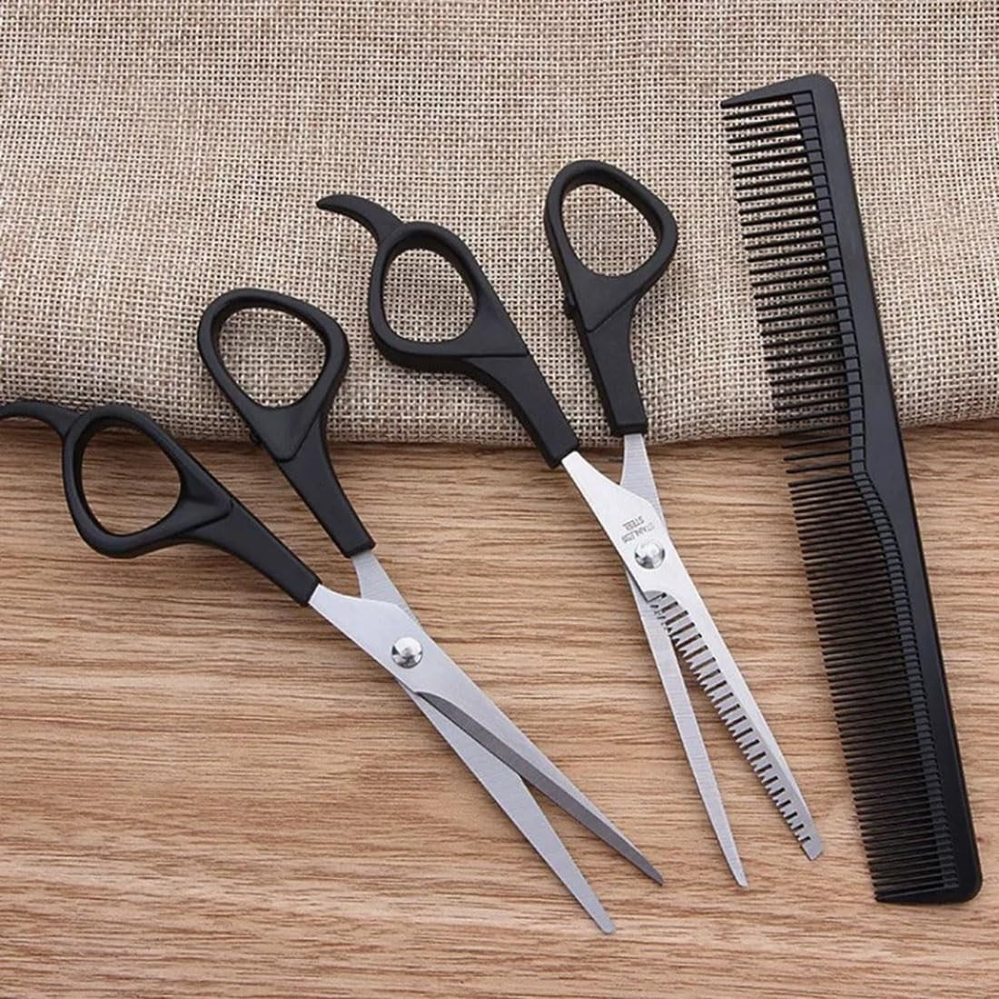 6.7 Inch Stainless Steel Hair Cutting Shears Set with Thinning Scissors and Comb