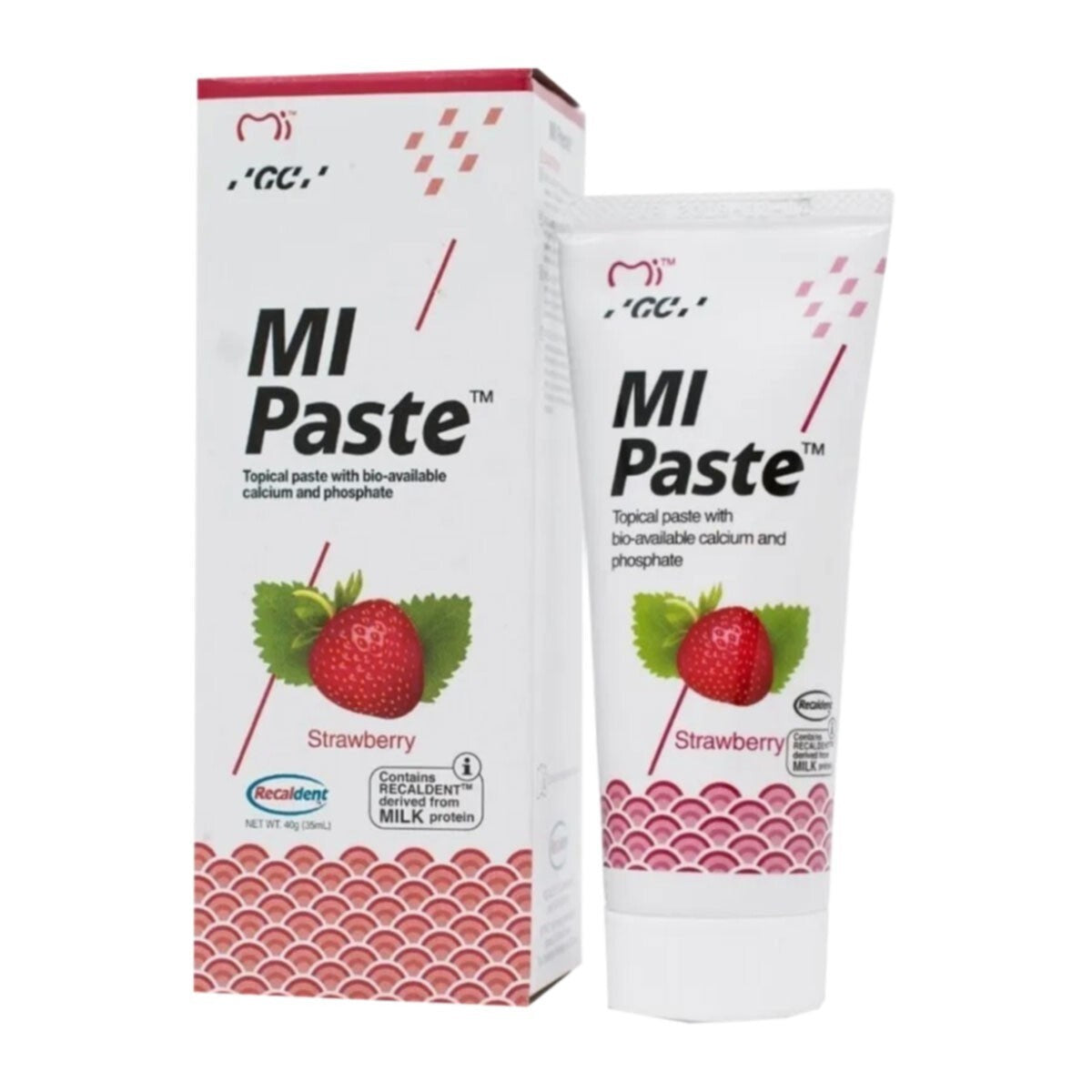 Fluoride-Free Toothpaste with Recaldent Strawberry 40g - Tooth Desensitizing