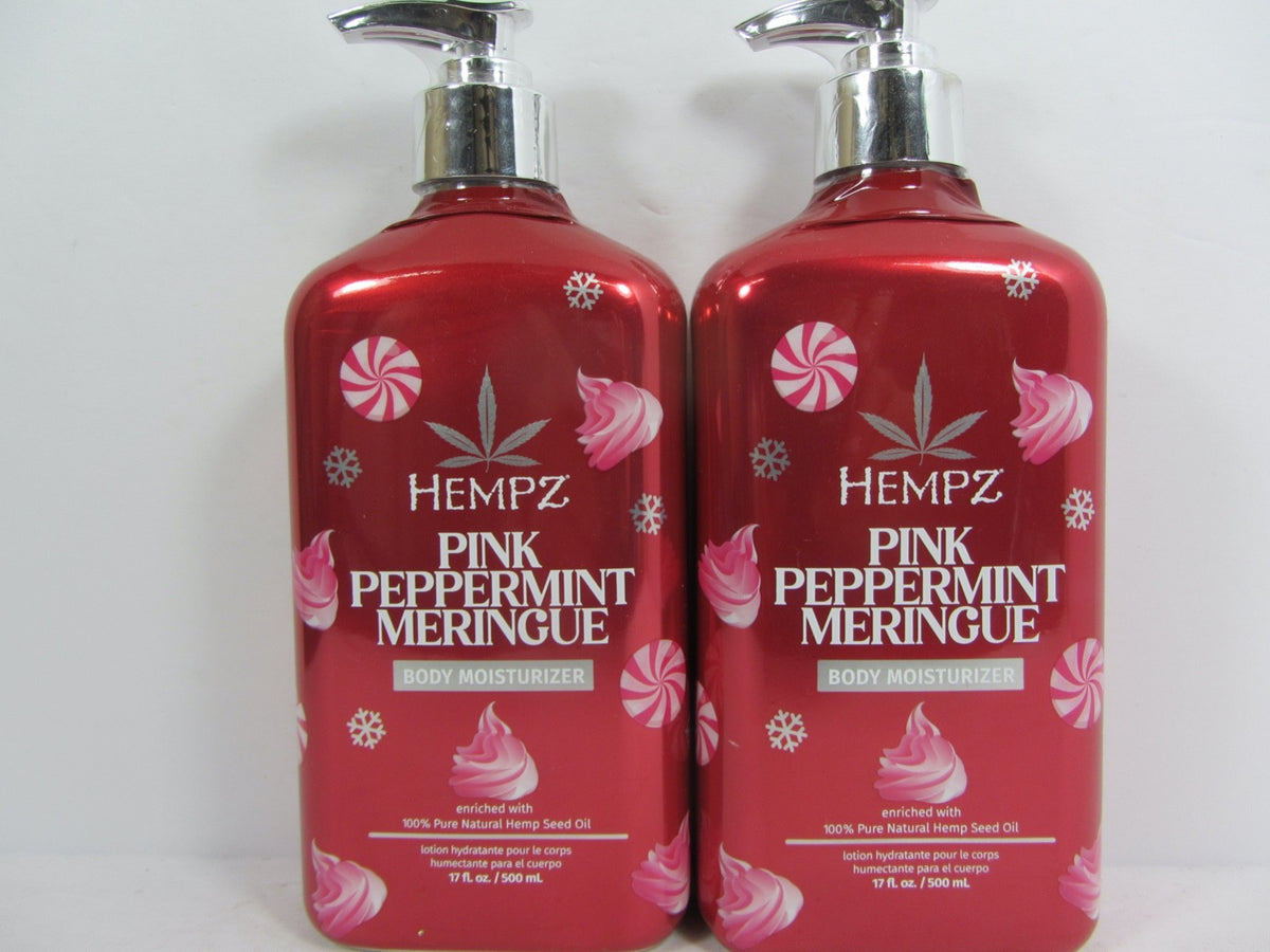 Hempz Pink Peppermint Meringue Body Moisturizer Set - Holiday Herbal Lotion