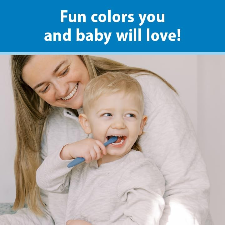 Infant-to-Toddler Training Toothbrush Set - 4 Pack, Soft Bristles, BPA Free, Fun Colors