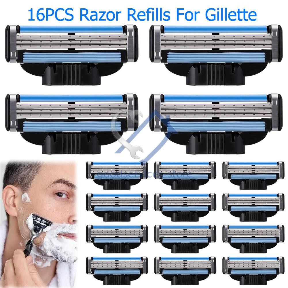 16 Pack Razor Blade Refills for Mach3 & M3 Power Men’s Razors
