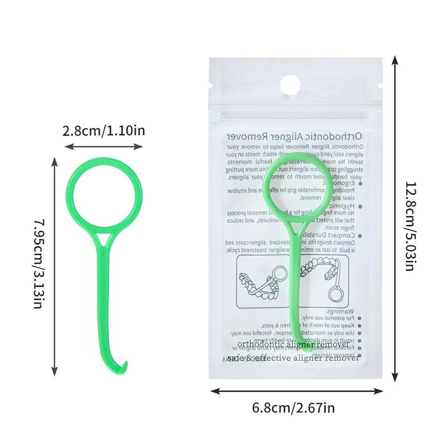 10-Pack Clear Orthodontic Retainer Removal Tools Hook Set - Dental Accessory