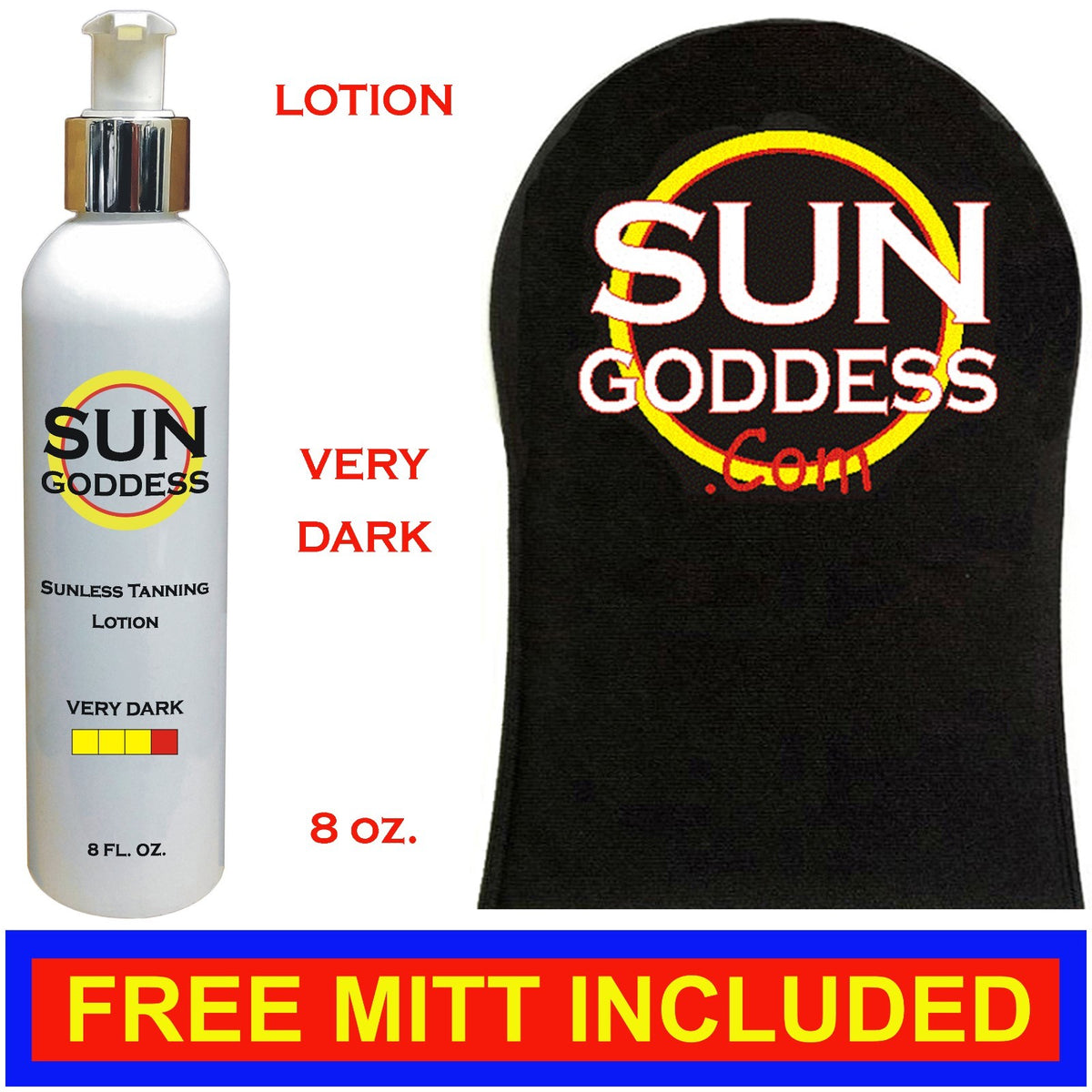Very Dark Self Tanning Lotion with Applicator Mitt - 8 oz