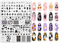 Halloween Nail Art Stamping Plates Set Ghost Pumpkin Designs - 4 Pcs