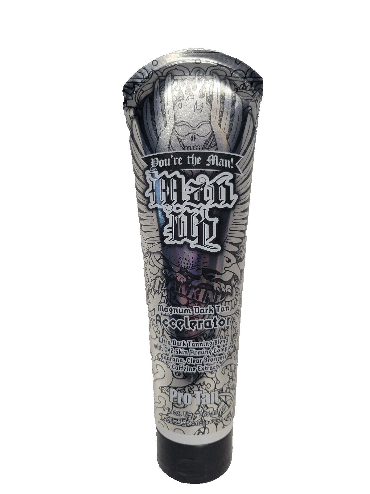 Dark Tanning Bed Lotion for Men - Pro Tan Man Up Magnum Accelerator & Clear Bronzer
