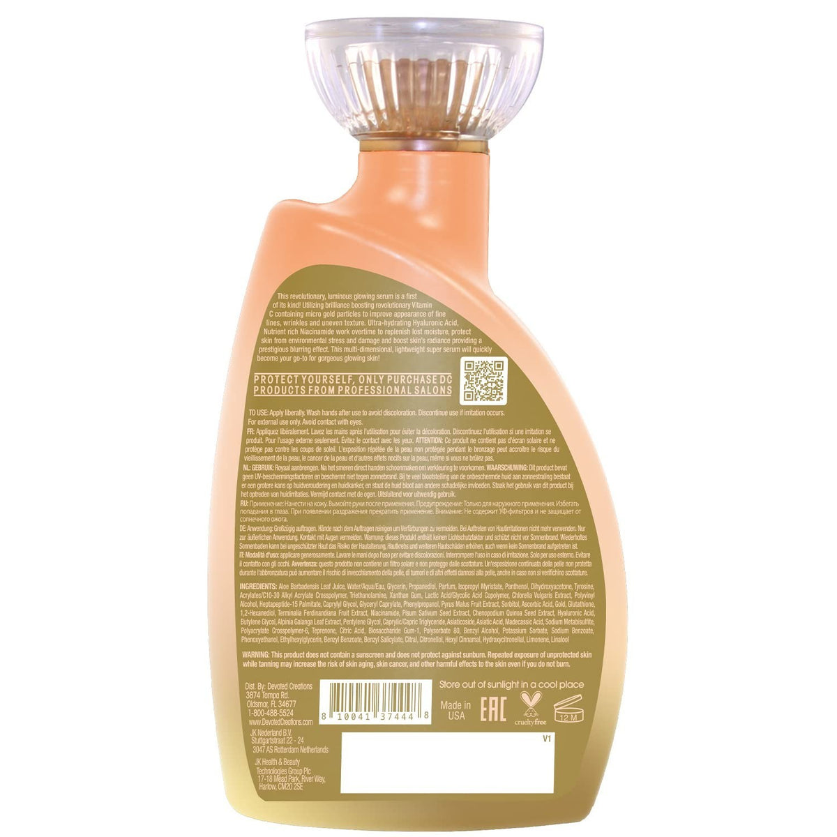 Dark Tanning Bed Lotion with Vitamin C & Hyaluronic Acid - 13.5oz