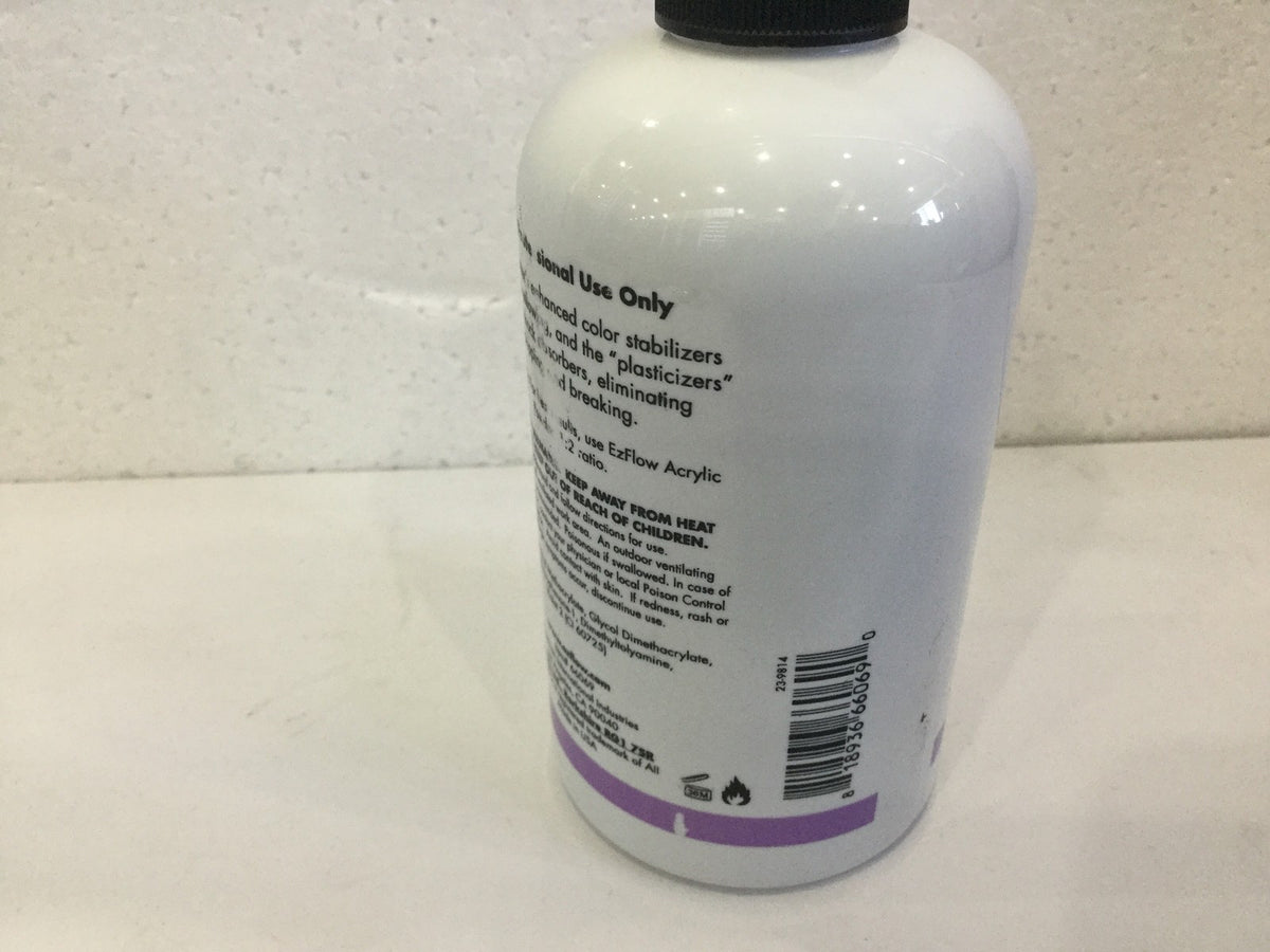 EzFlow Q Monomer Acrylic Nail Liquid 8 oz - Odorless, Color Stabilizers, Breakage Protection