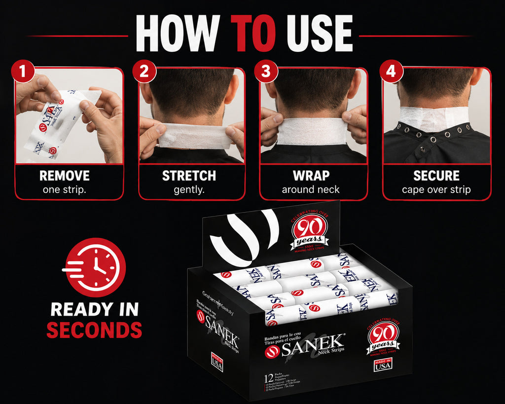 Disposable Neck Strips for Barbershops and Salons - 24 Pack