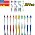 Bulk Pack of 100 Medium Soft Toothbrushes - Individually Wrapped, Standard Size