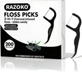 Biodegradable Charcoal Dental Floss Picks Eco-Friendly Bamboo Toothpick & Floss