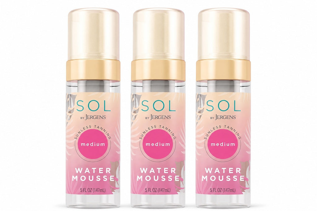 Jergens Sol Sunless Tanning Water Mousse - Medium, 5 oz, 3 Bottles