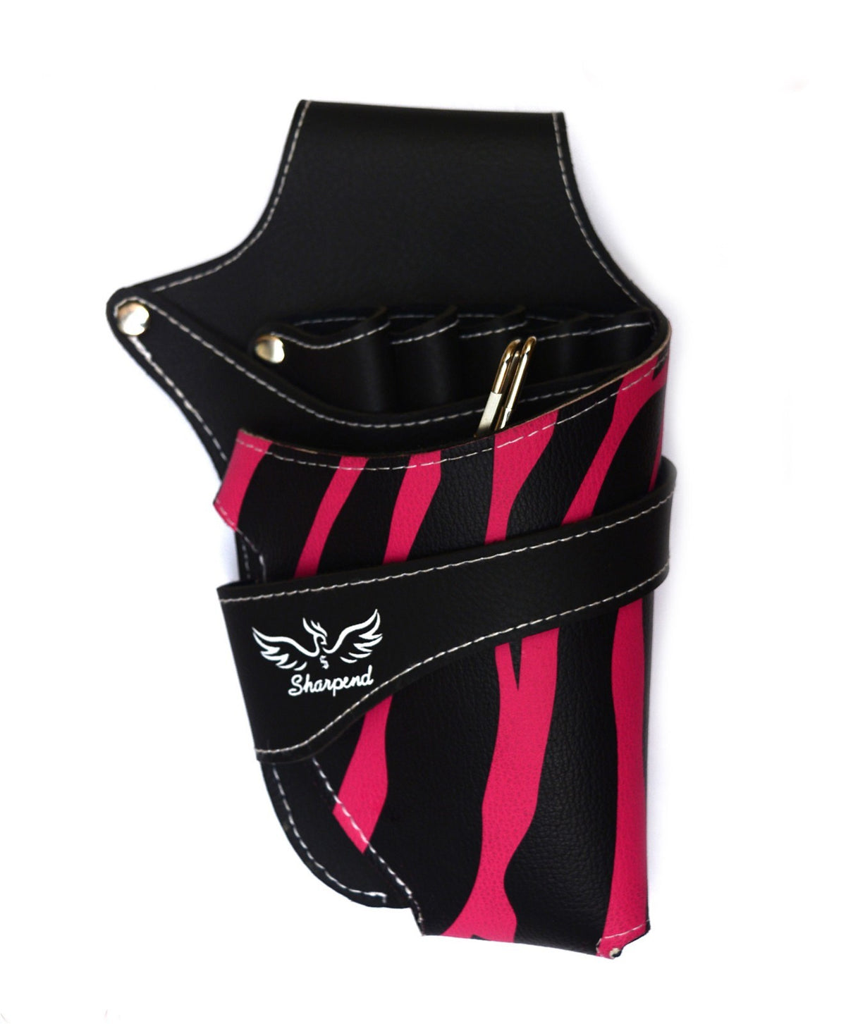 Professional Hairdresser Scissor Holster Case with Waist Belt - Pink PU Leather
