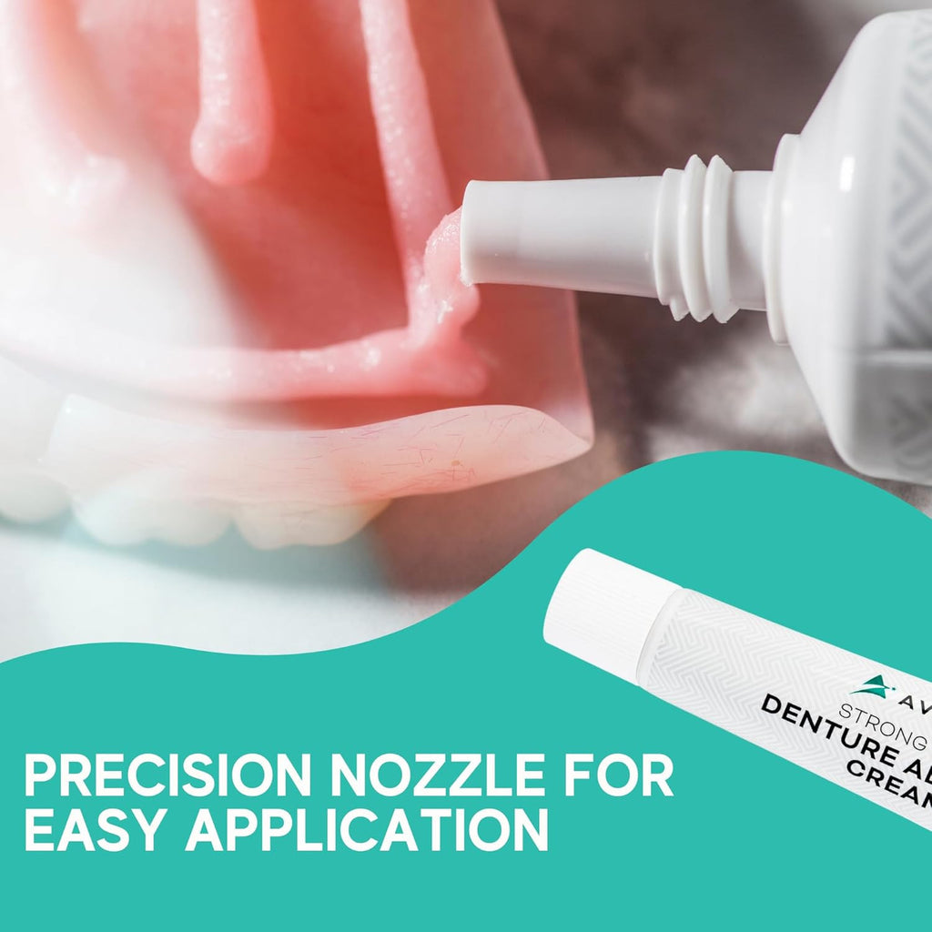 Extra Strong Denture Adhesive Cream - 12 Hour Waterproof Dental Glue