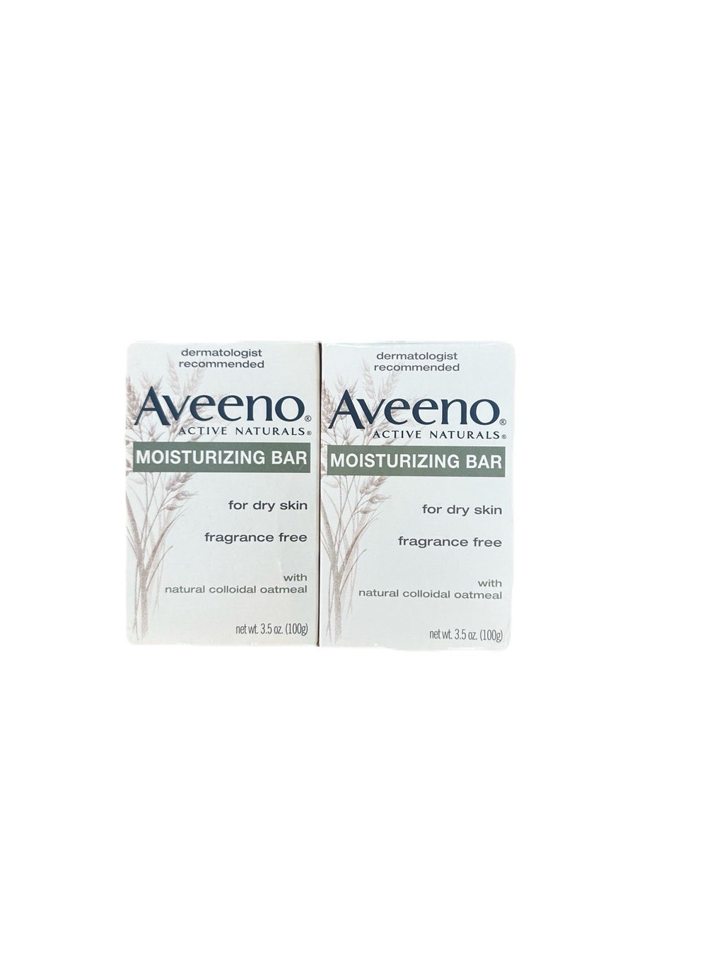 Aveeno Moisturizing Bar Soap Fragrance Free 3.5 Oz 2 Pack - Nourishing Oat for Dry Skin