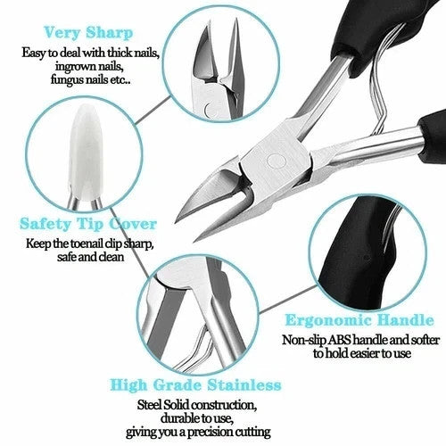 Heavy Duty Stainless Steel Toe Nail Clippers for Thick Nails - Professional Pedicure Tool