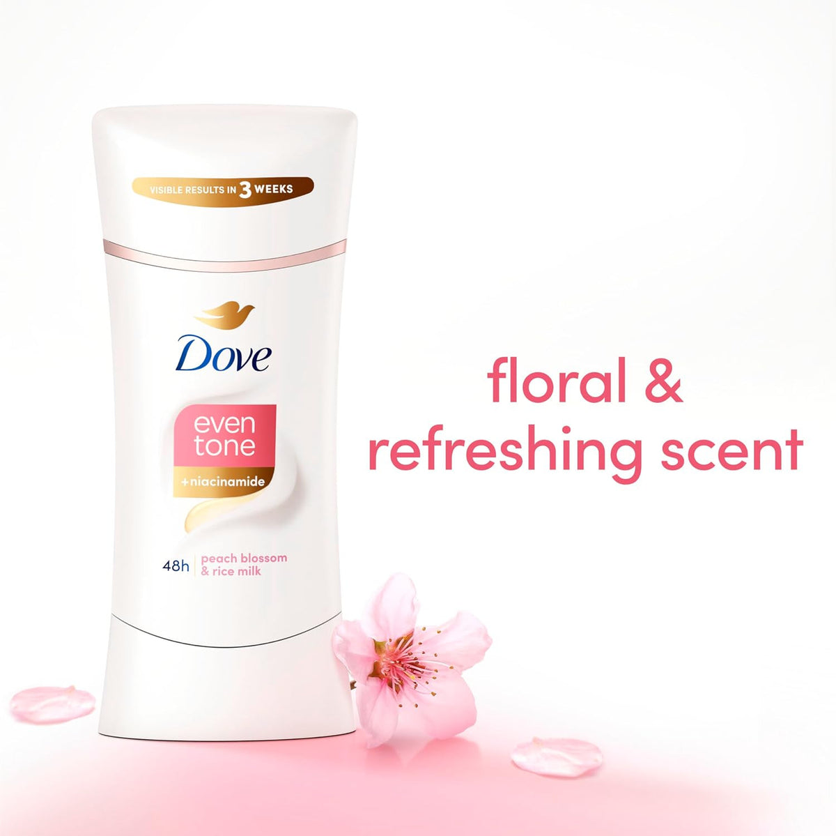 Dove Antiperspirant Deodorant Stick Peach Blossom & Rice Milk 3 Pack