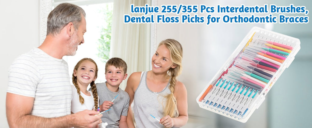 Interdental Brush Set with 255 Pieces for Braces and Teeth Cleaning