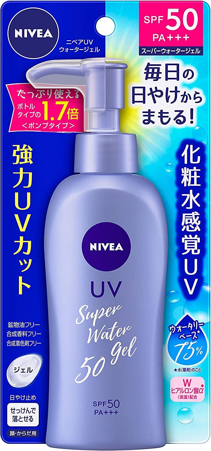 NIVEA UV Super Water Gel Sunscreen SPF50 PA+++ 140g - Water-Resistant Sun Protection