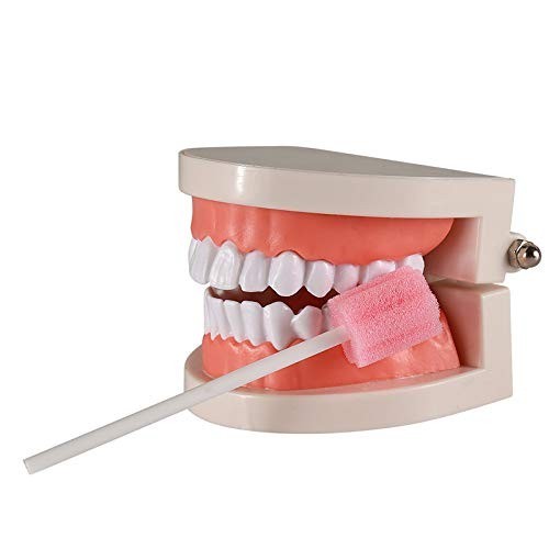 Disposable Sponge Oral Cleaning Sticks 100 Pcs Pink Mouth Care Swabs