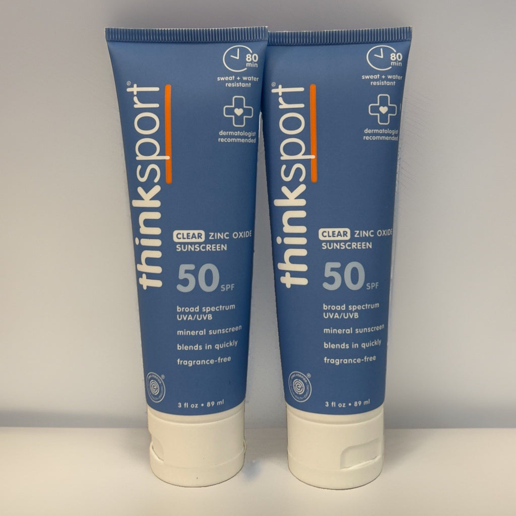 Mineral Sunscreen SPF 50 - Clear Zinc SPF 50 Sunblock 3 Oz 2 Pack