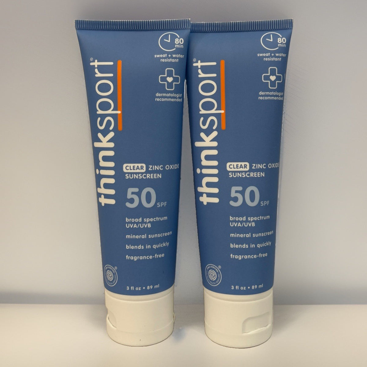 Mineral Sunscreen SPF 50 - Clear Zinc SPF 50 Sunblock 3 Oz 2 Pack
