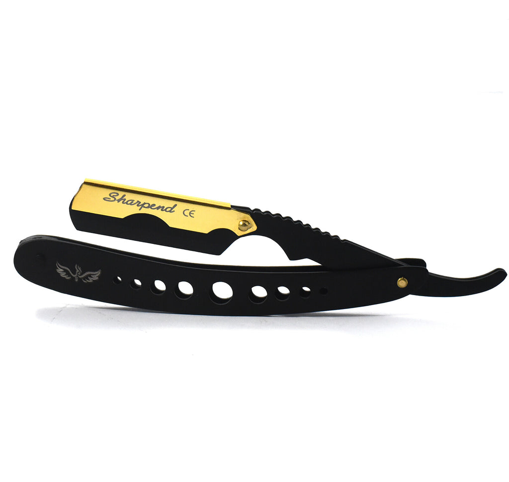 Professional Barber Straight Edge Razor with 100 Blades - Folding Shaving Knife