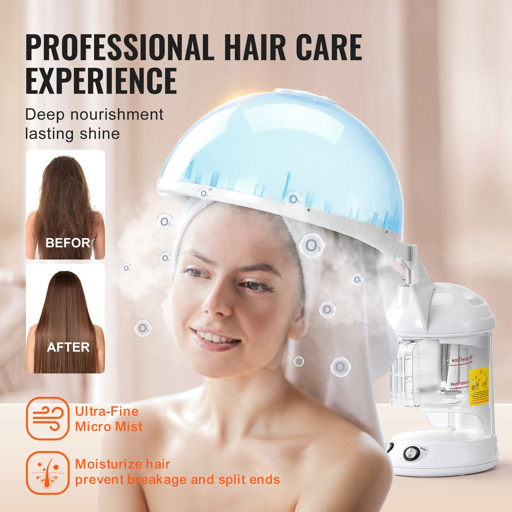 2-in-1 Hair & Facial Steamer with Bonnet Hood - Professional & Home Use