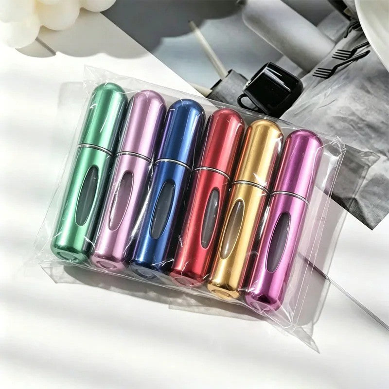 6 Pack 5ml Refillable Travel Perfume Spray Bottles - Portable & Self-Filling