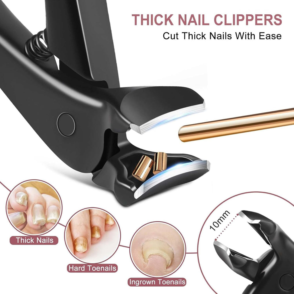 Heavy-Duty Toenail Clippers for Seniors & Men - Large Handle Thick Nail Trim