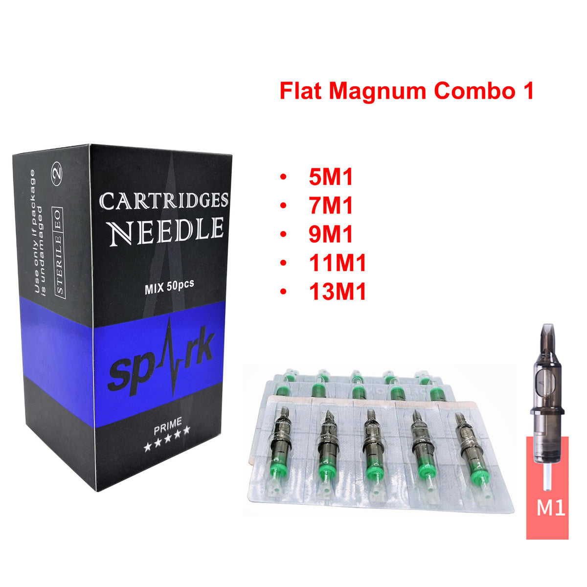 50PCS Disposable Tattoo Cartridge Needles Set for Professional Use - Mix Combo