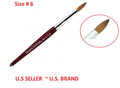 Pure Kolinsky Acrylic Nail Brush Size 6 - Small Round 3D Nail Art Tool