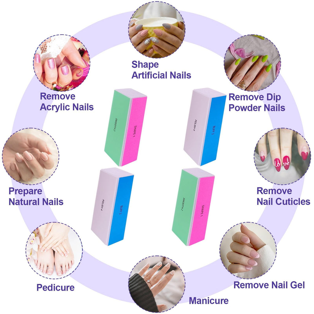 4-Way Nail Buffer Block for Shaping Smoothing Polishing & Shine - Nail Care Tool