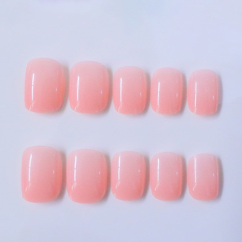 48pcs Short Almond Press-On Nails Nude Pink Glossy Natural Nail Art Kit