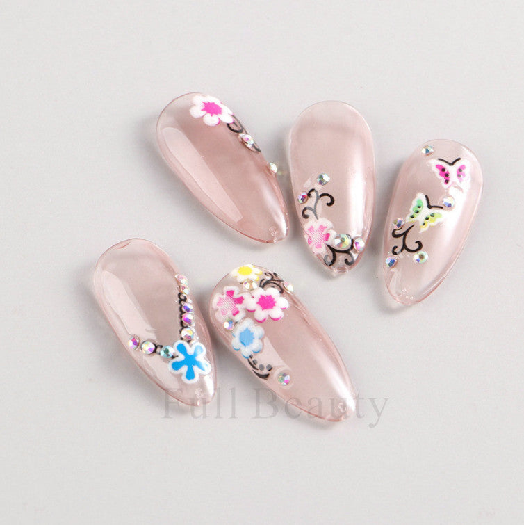 30 Sheets 3D Flower Nail Art Stickers for Manicure Decor - Assorted Styles