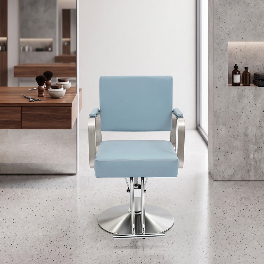 Hydraulic Barber Chair with 360° Swivel & Adjustable Height for Salon