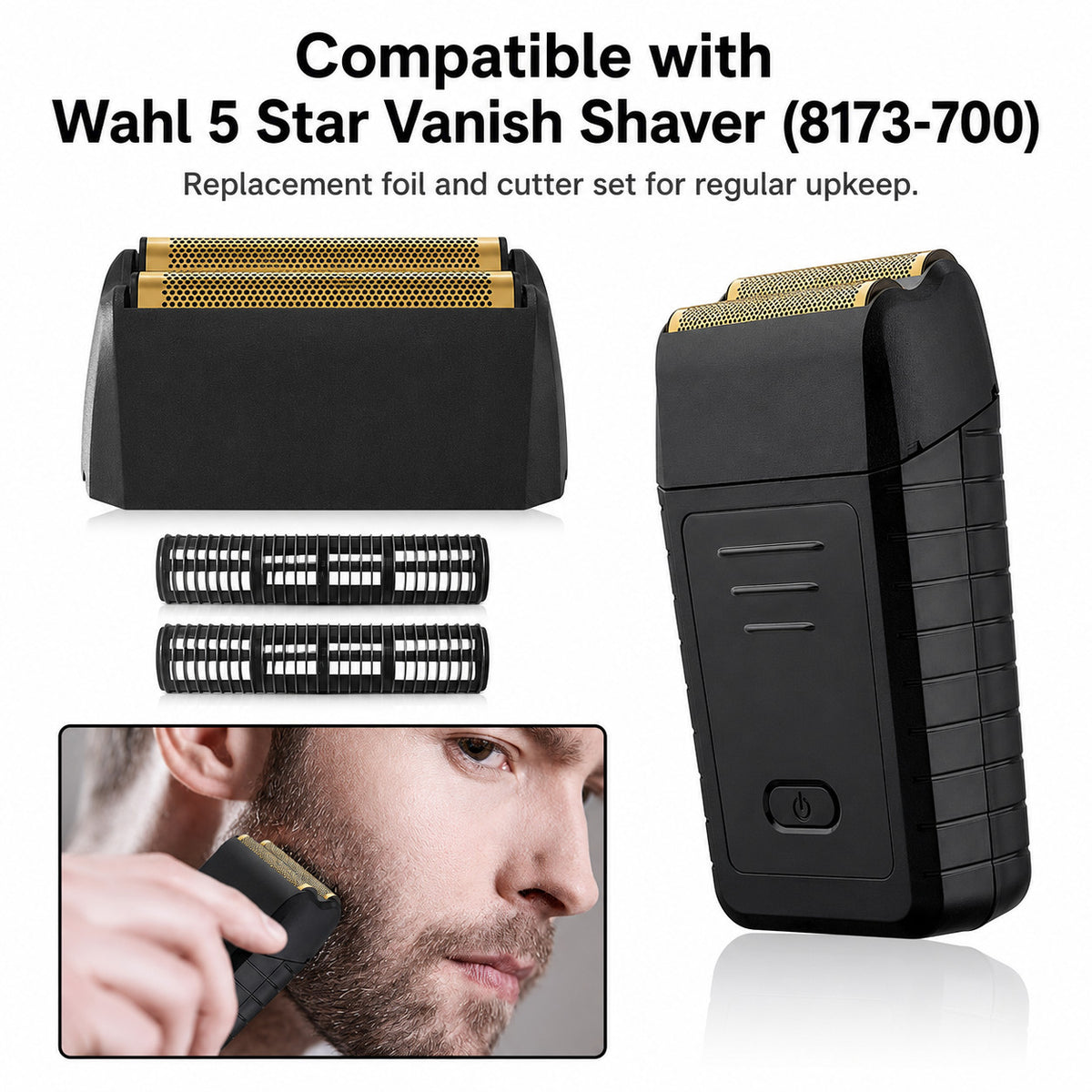 Replacement Shaver Head Foil for Wahl 5 Star Series Vanish Shaver 8173-700 – 3 Pack
