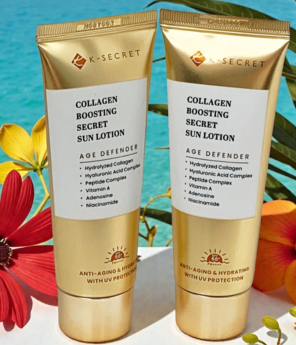 Collagen Boosting Sun Lotion SPF 50+ Set of 2 - Anti-Aging Sunscreen for Youthful Skin